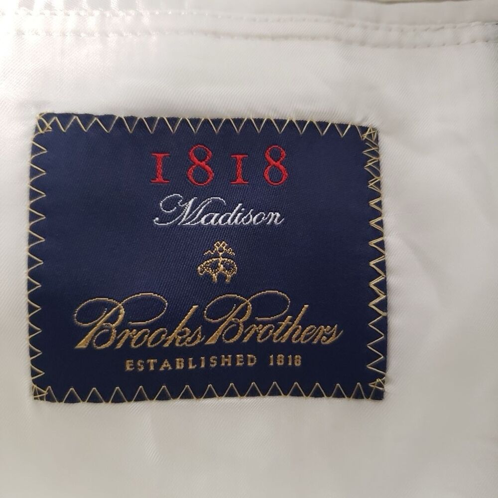 Brooks Brothers 1818 Madison L Multi-Color Madras Plaid Linen Sport Coat Blazer - Picture 4 of 9